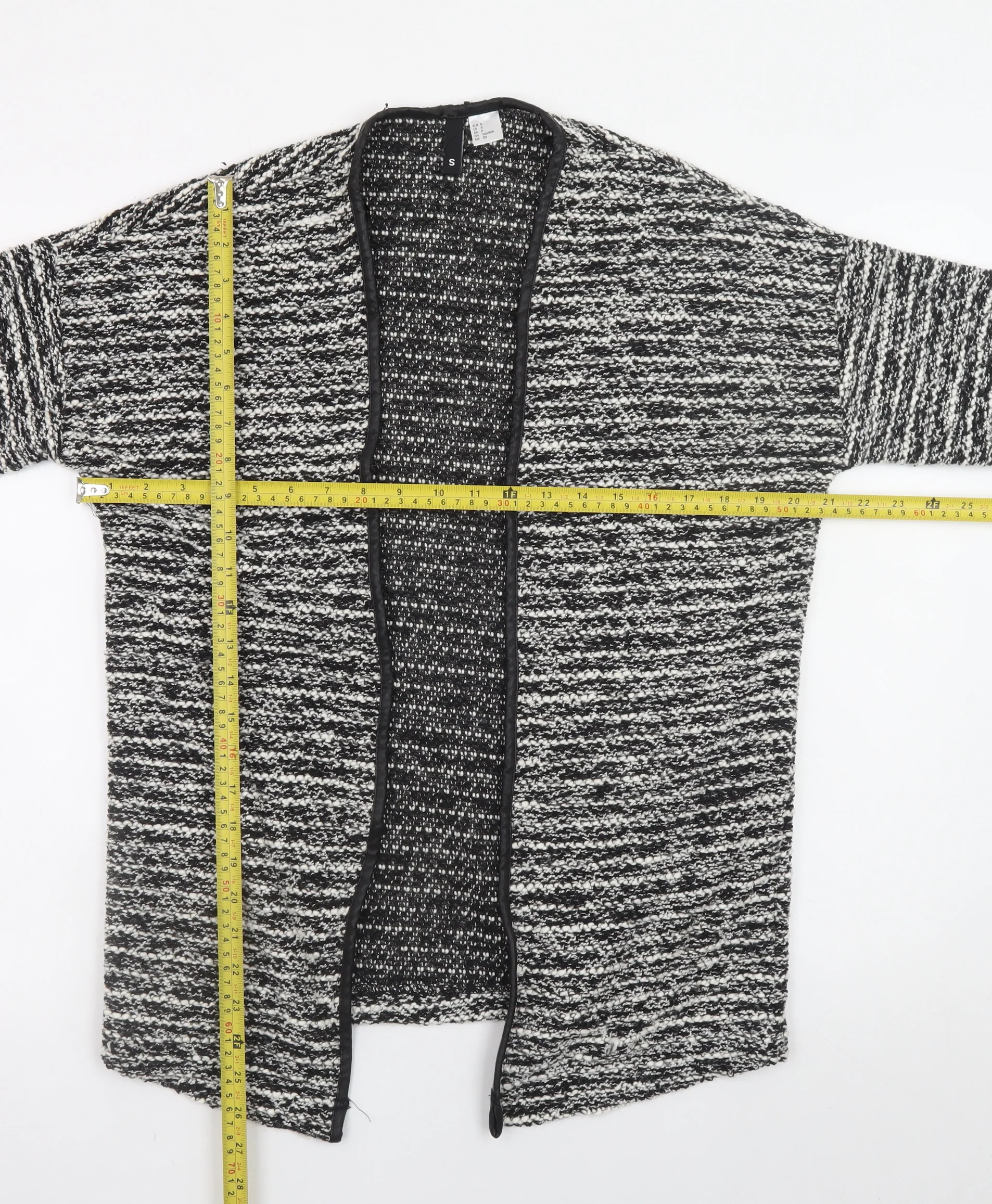 H&M Divided Women Black Knit Coatigan Size S Open Front - Image 2