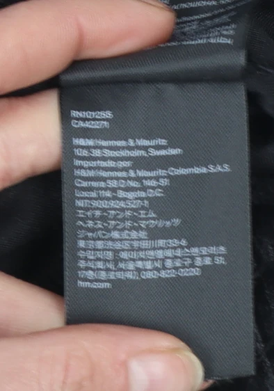 H&M Divided Women Black Velvet Full Zip Hoodie L - Image 5