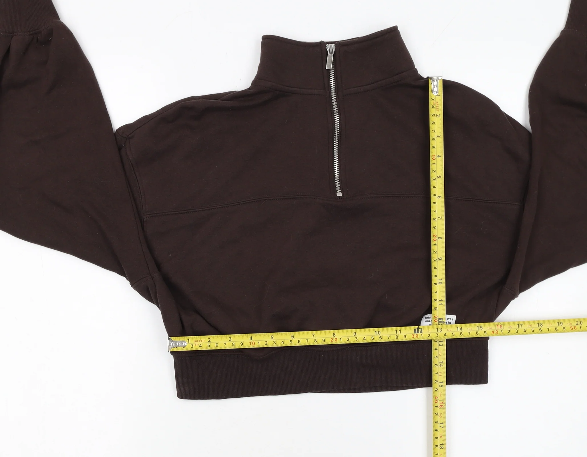 H&M Divided Women Brown 1/2 Zip Sweatshirt M - Image 2