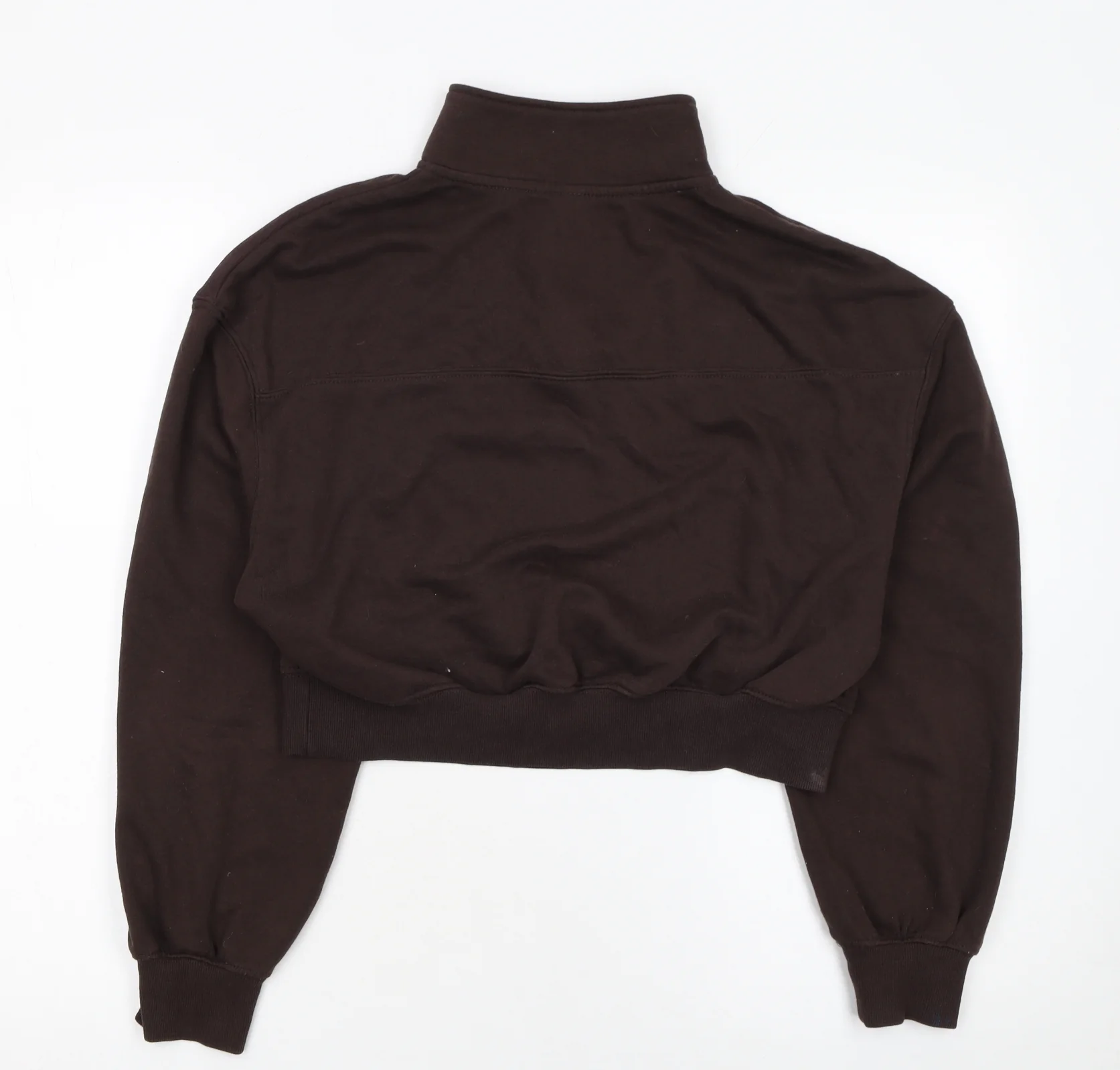 H&M Divided Women Brown 1/2 Zip Sweatshirt M - Image 3