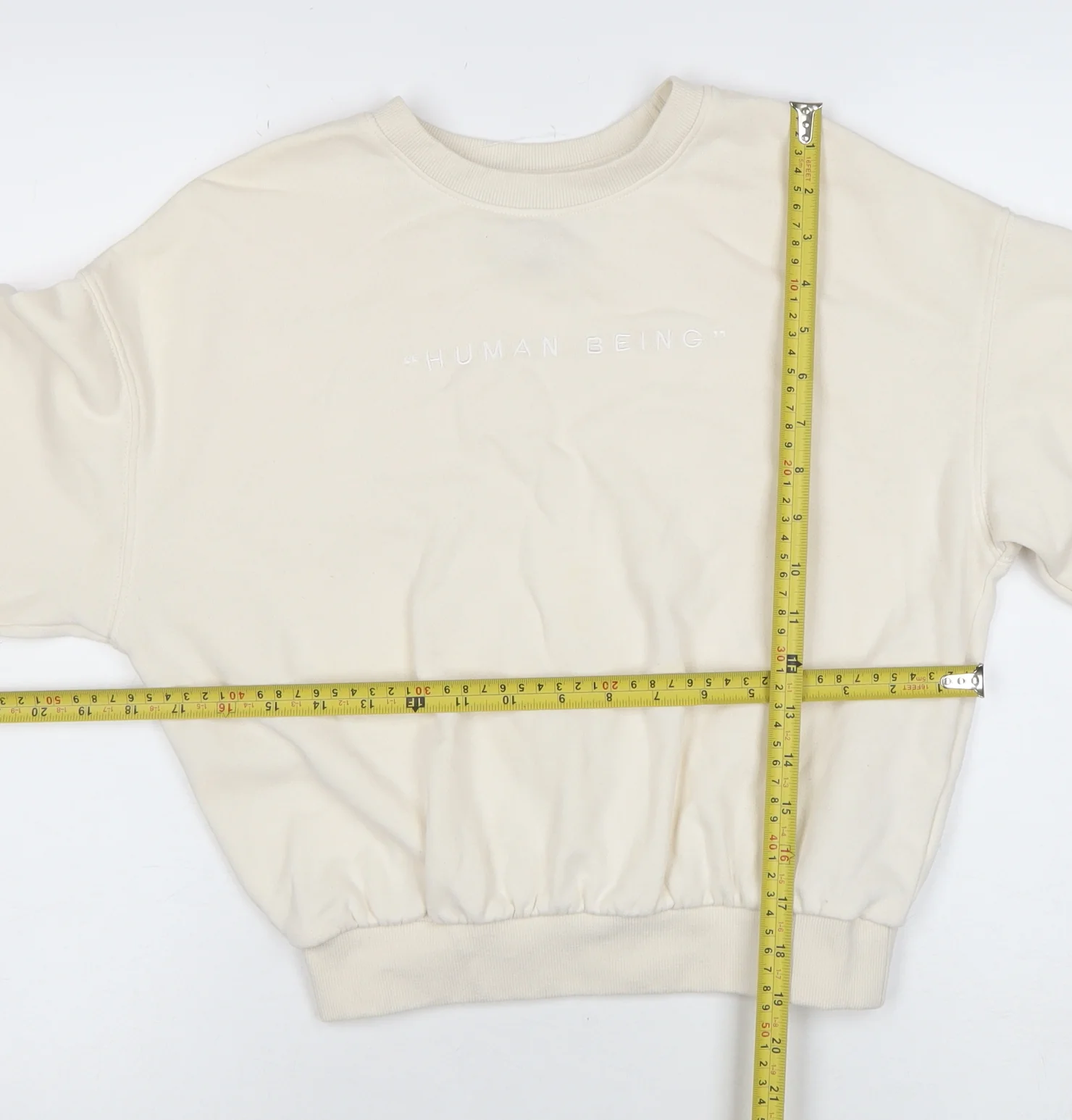 H&M Divided Women’s Beige XS Crew Neck Pullover Sweatshirt - Image 2