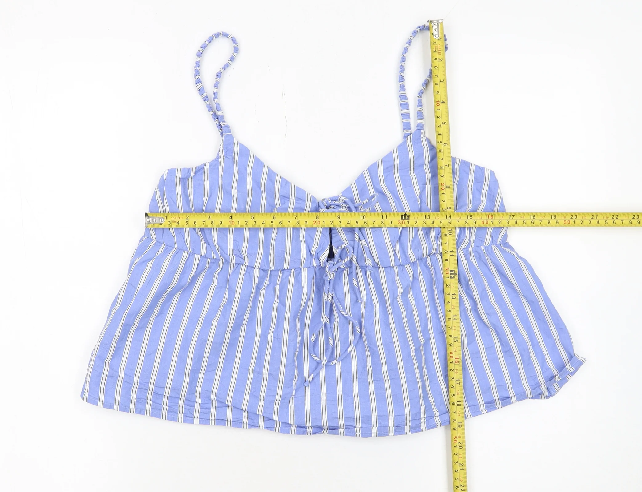 H&M Divided Women’s Blue Striped Camisole Tank Top Size L - Image 2