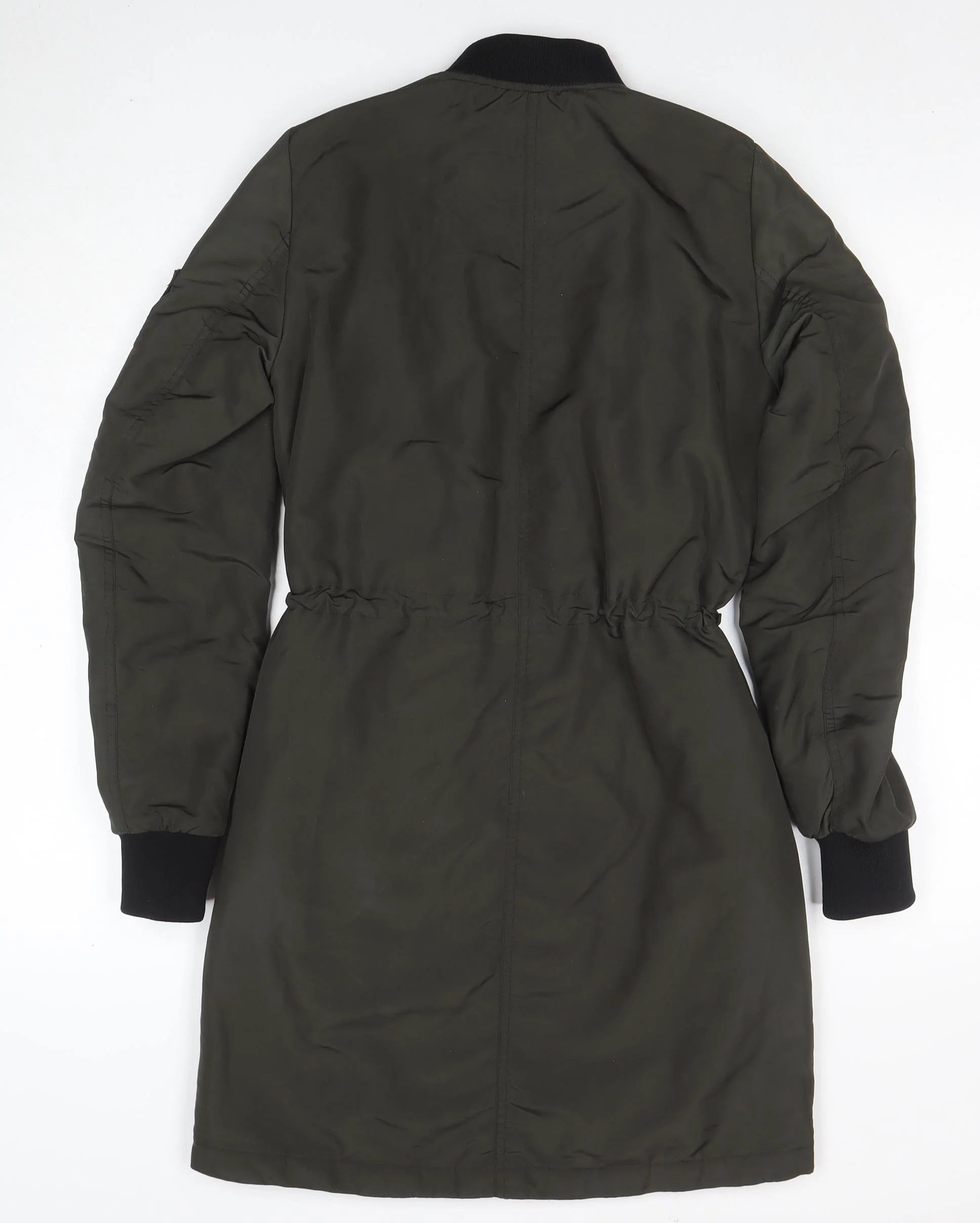 H&M Divided Women’s Green Bomber Jacket Size 6 Mid-Length Zip Casual - Image 3