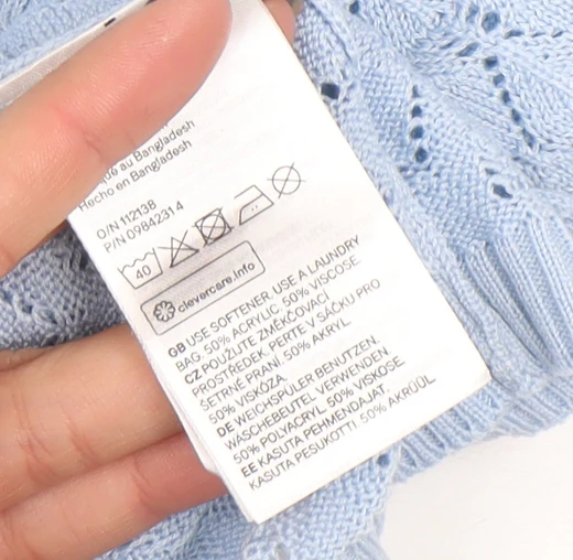 H&M Divided Women's Blue Open Knit Short Sleeve Cardigan XS - Image 5
