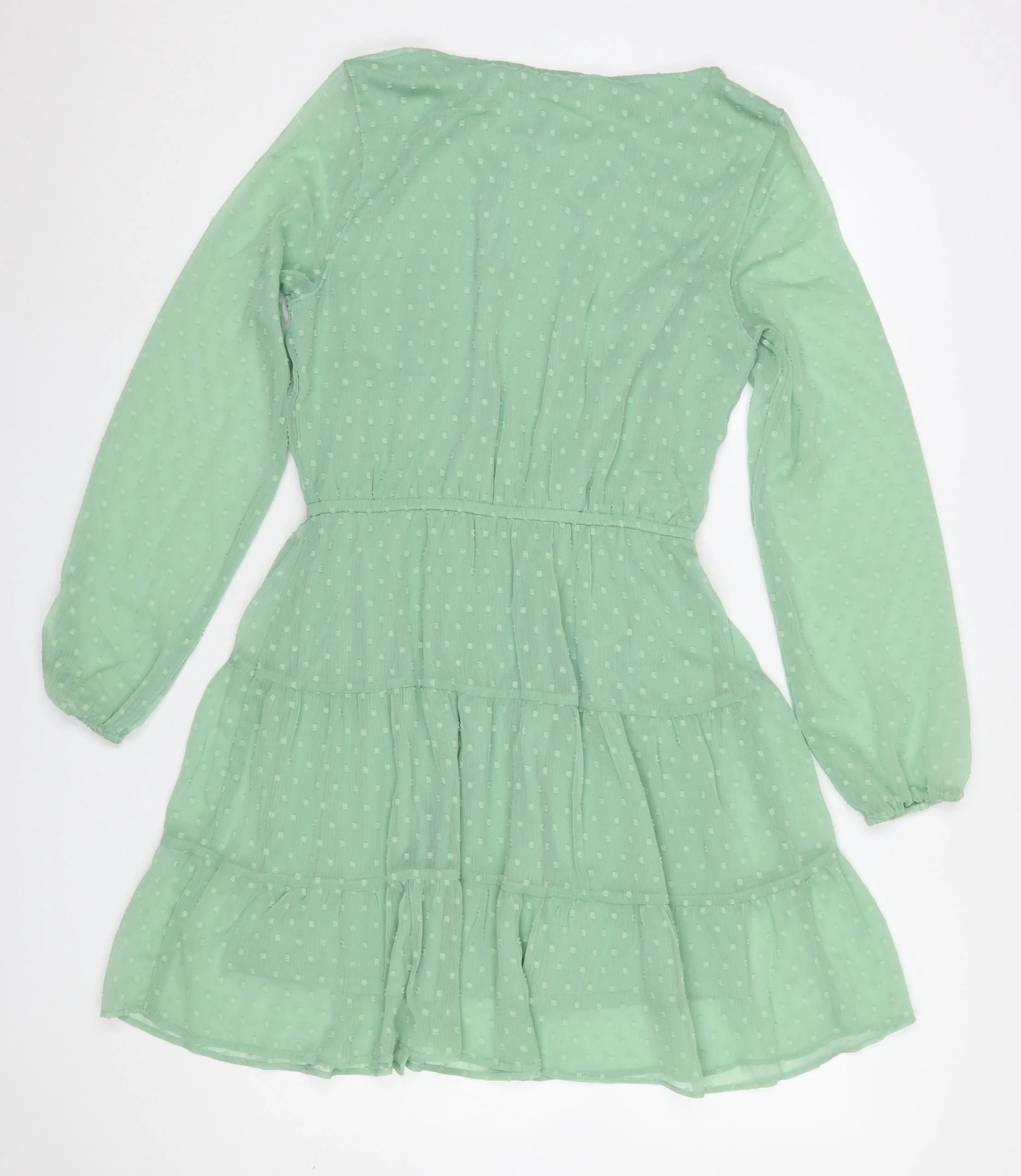 H&M Divided Women's Green A-Line Short Dress Size 10 Long Sleeve - Image 3