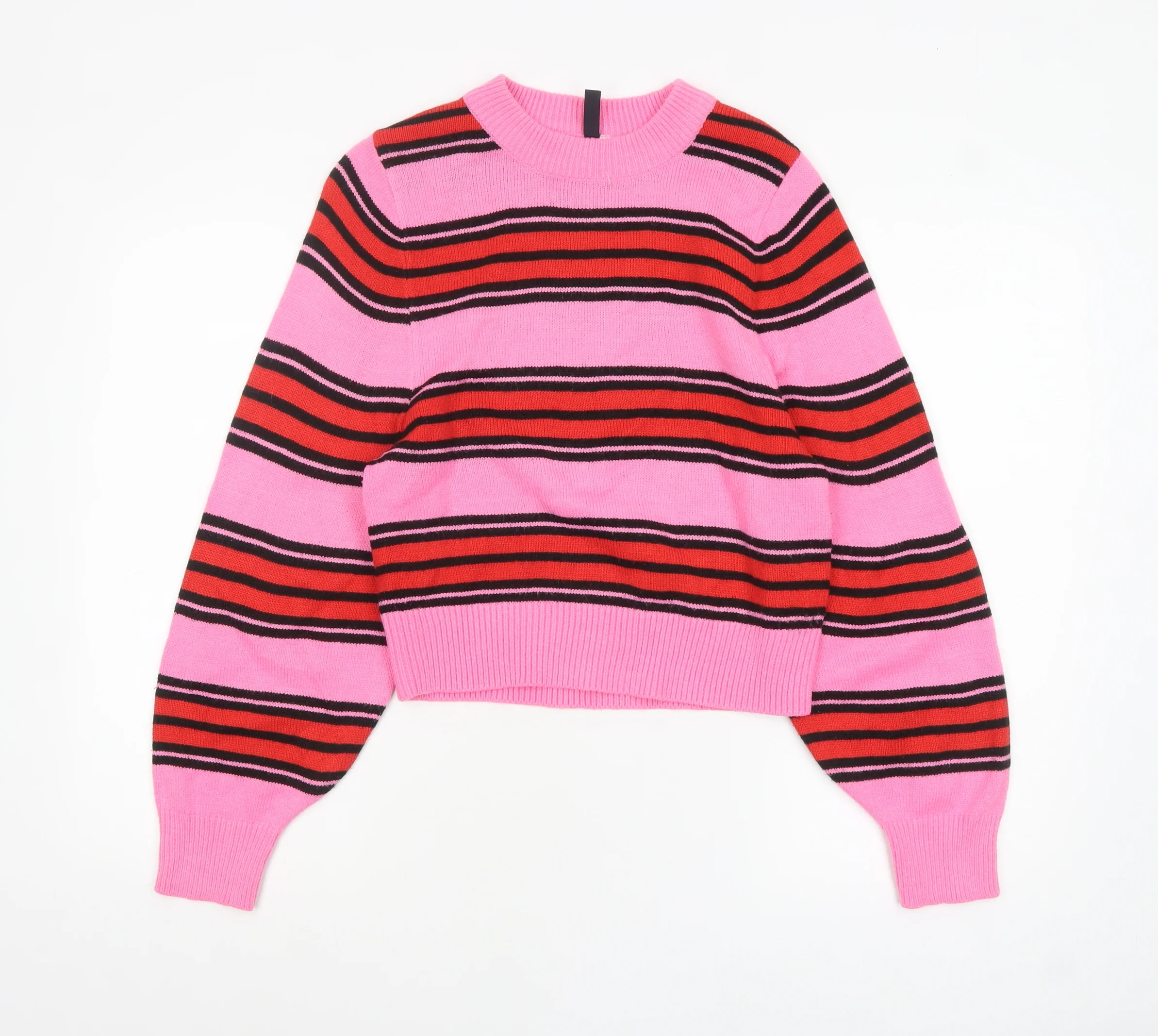 H&M Divided Women's Multicoloured Striped Crew Neck Pullover Jumper XS