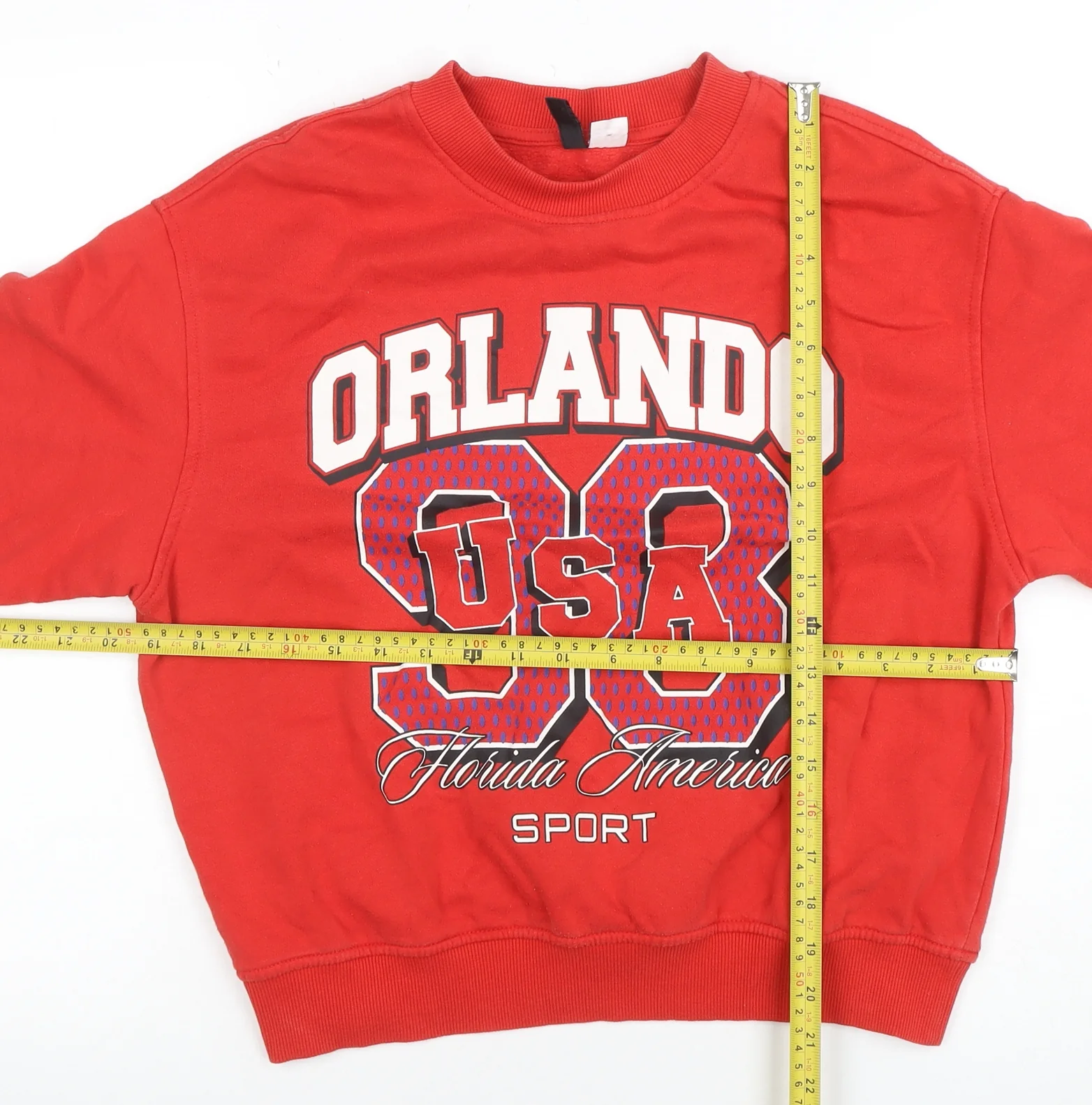 H&M Divided Women's Red Orlando USA 98 Pullover Sweatshirt Size 12 - Image 2