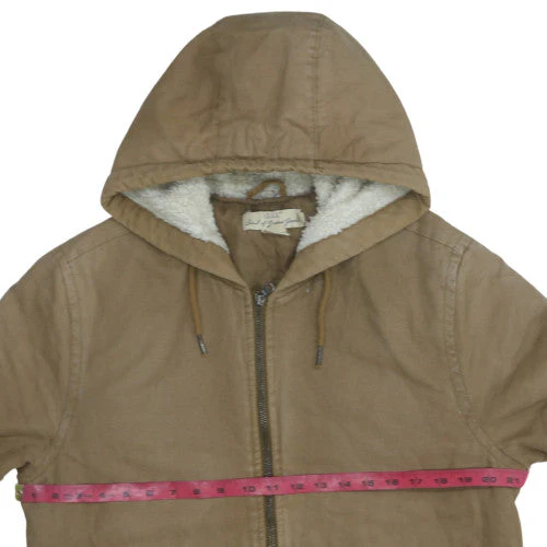 H&M L.O.G.G. Men Brown Cotton Hooded Lined Jacket Size M - Image 2