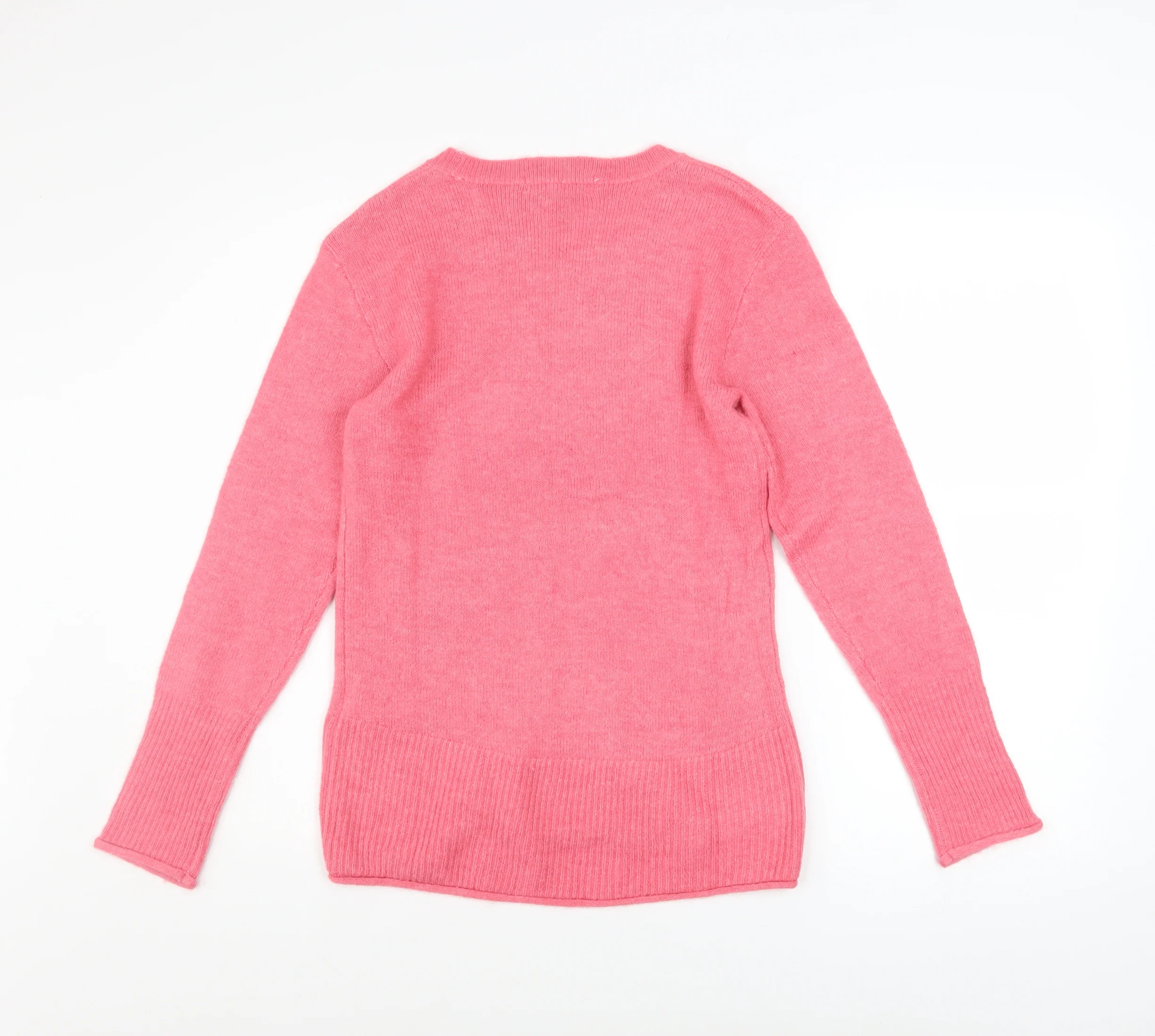 H&M L.O.G.G Women’s Pink Crew Neck Long Sleeve Knit Jumper XS - Image 3