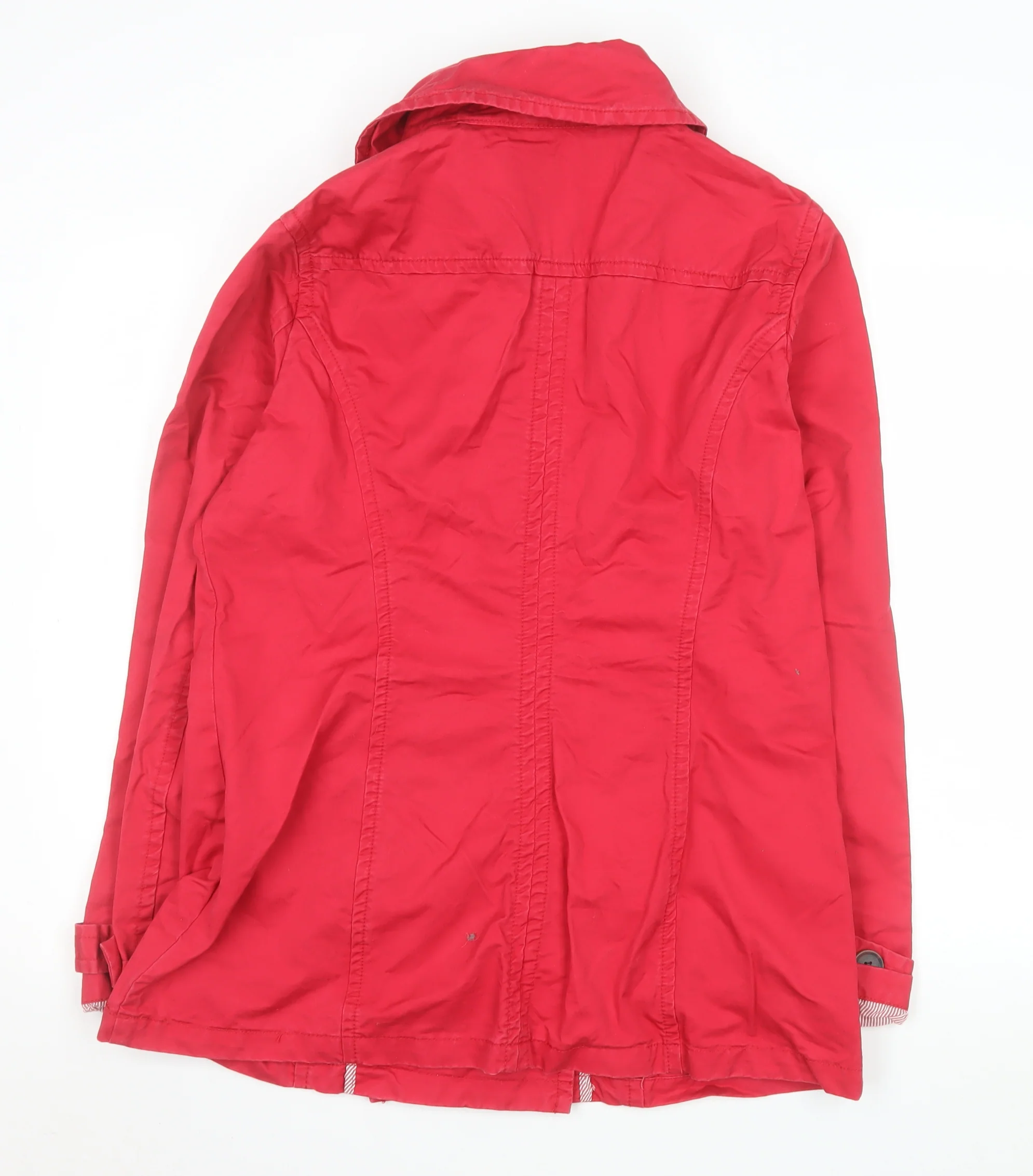 H&M L.O.G.G. Women’s Red Cotton Pea Coat Size 14 Casual Jacket - Image 3