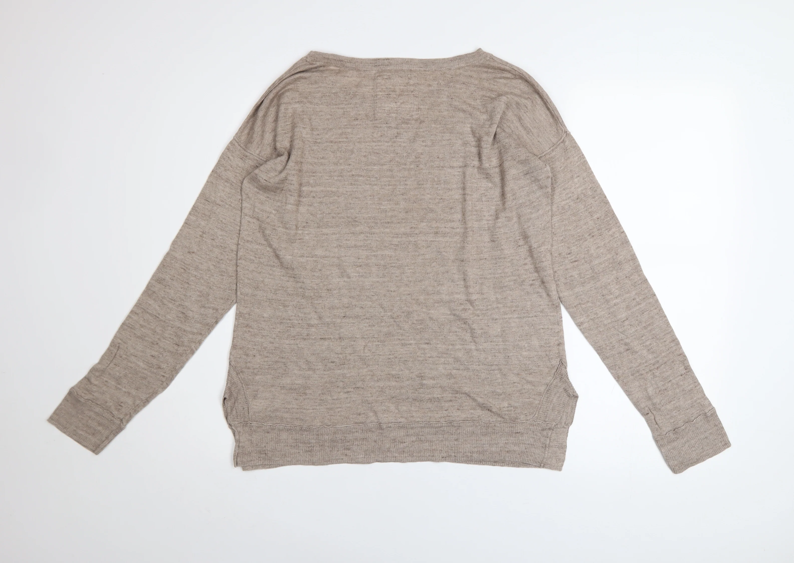 H&M L.O.G.G Womens Beige Cotton Crew Neck Jumper Size 12 - Image 3