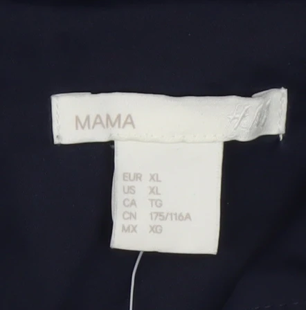 H&M MAMA Women’s Blue Maternity Parka Coat Size 16 Hooded Lightweight - Image 4