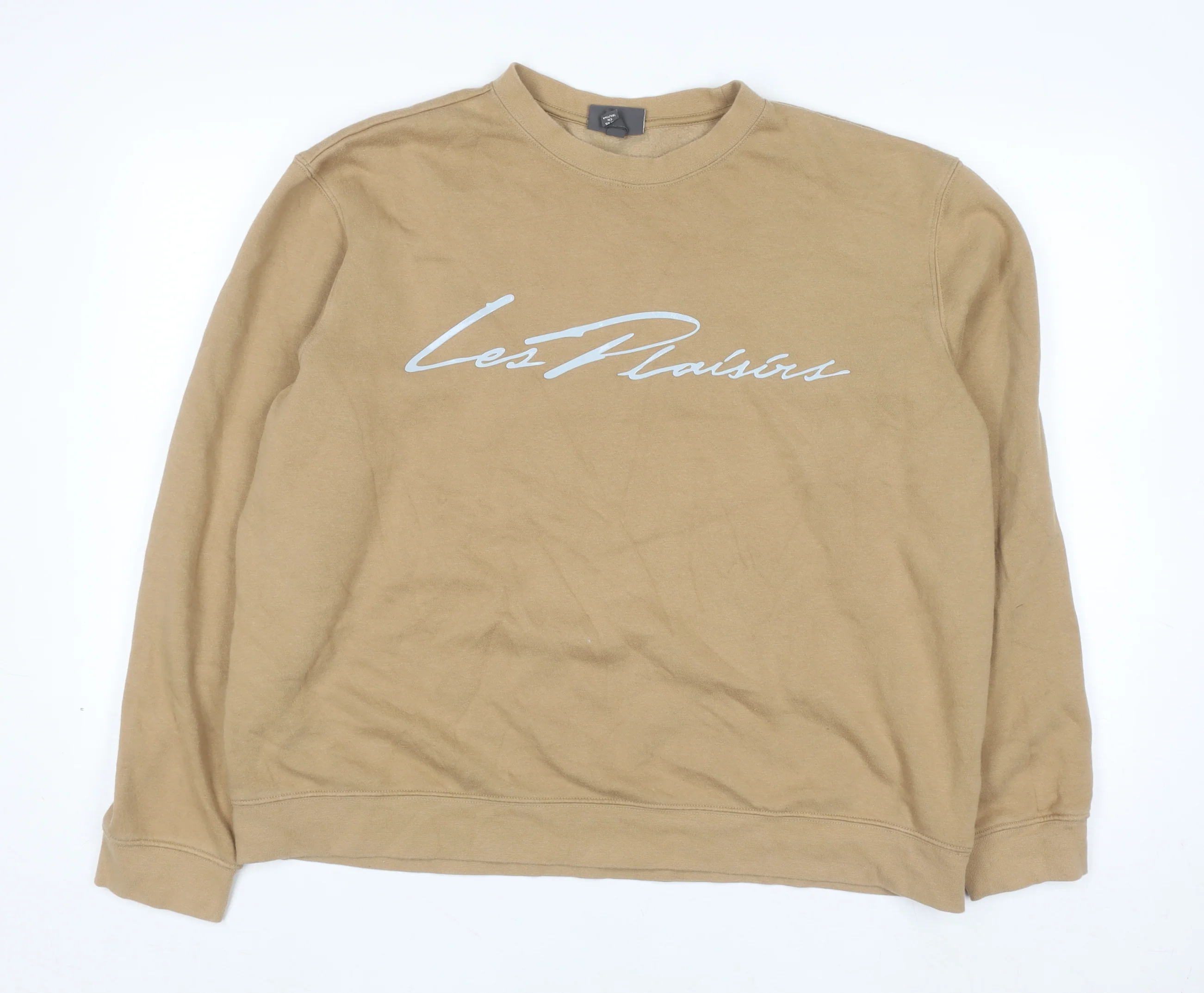 H&M Men’s Beige Les Plaisirs Graphic Pullover Sweatshirt XL