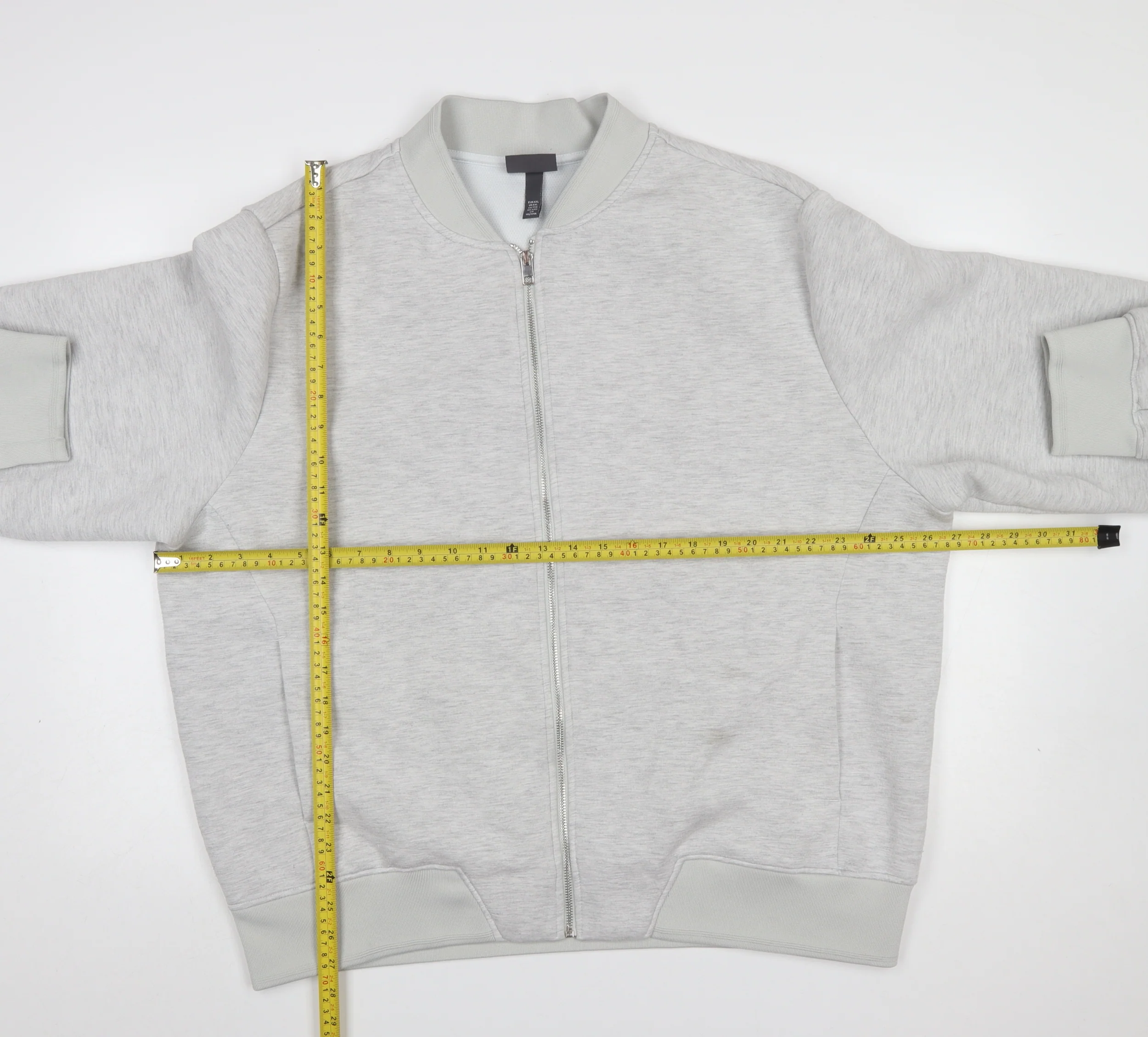 H&M Men’s Grey Full Zip Sweatshirt 2XL Regular Fit Lightweight - Image 2