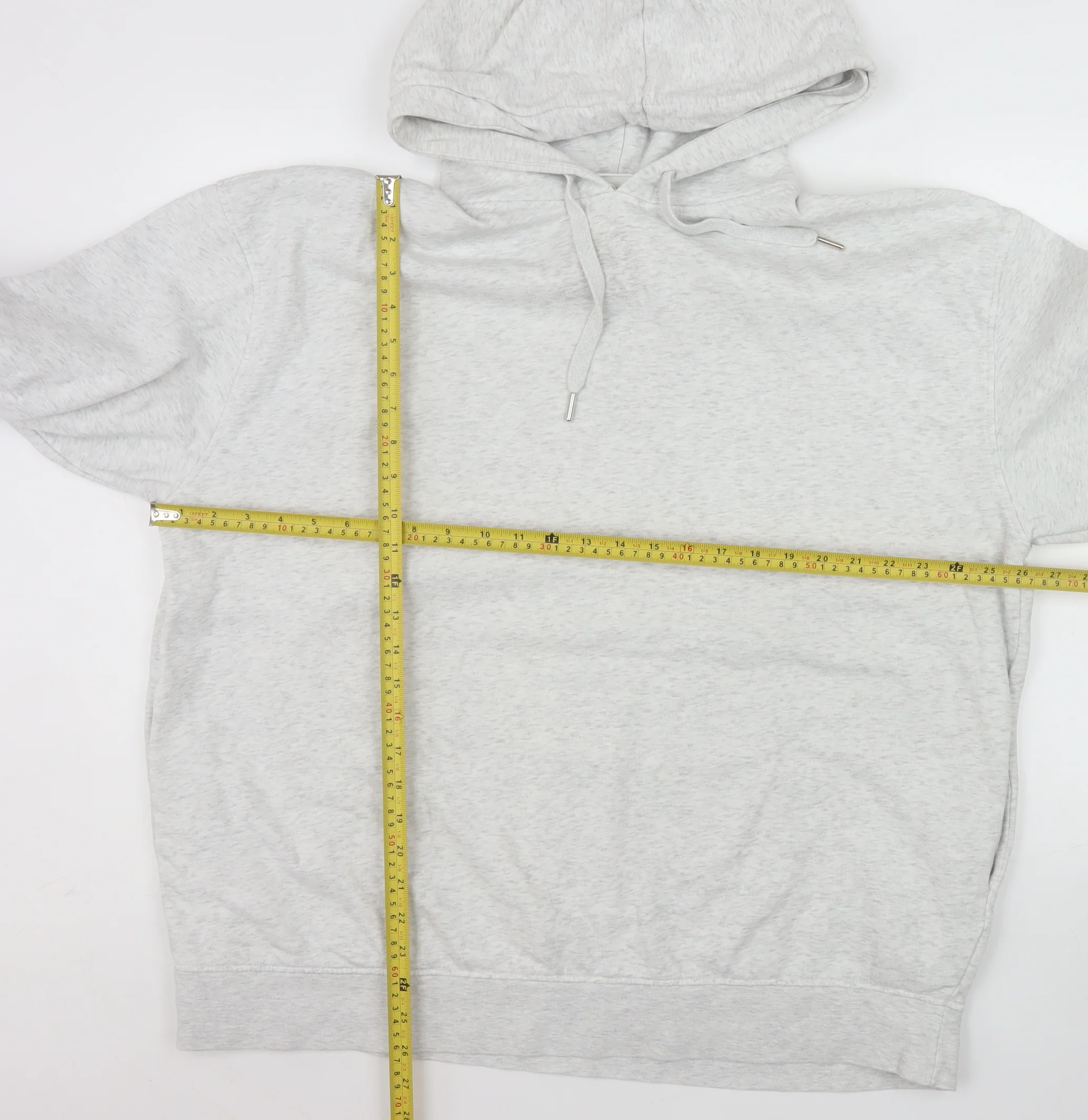 H&M Men’s Grey Pullover Hoodie Size M Casual Cotton Blend - Image 2