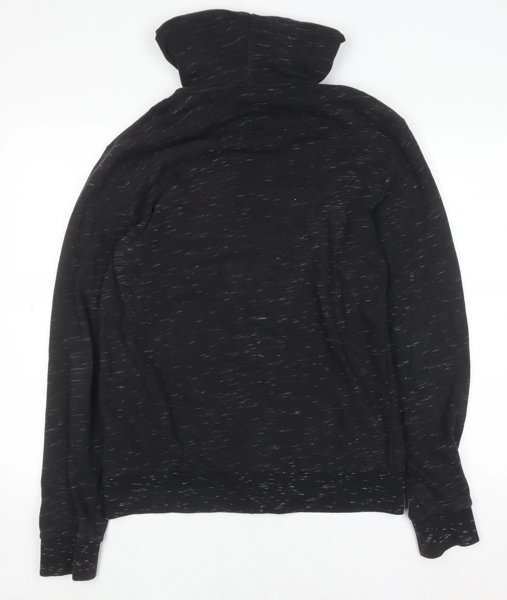 H&M Mens Black Full Zip Hoodie Size S Regular Fit Cotton Blend - Image 3