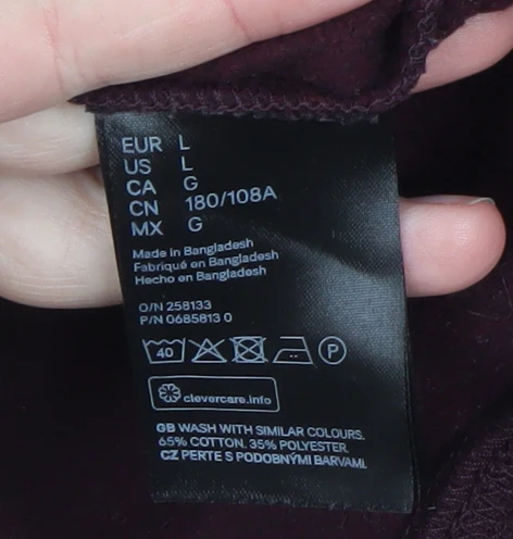 H&M Men's Brown Crew Neck Pullover Sweatshirt Size L - Image 5