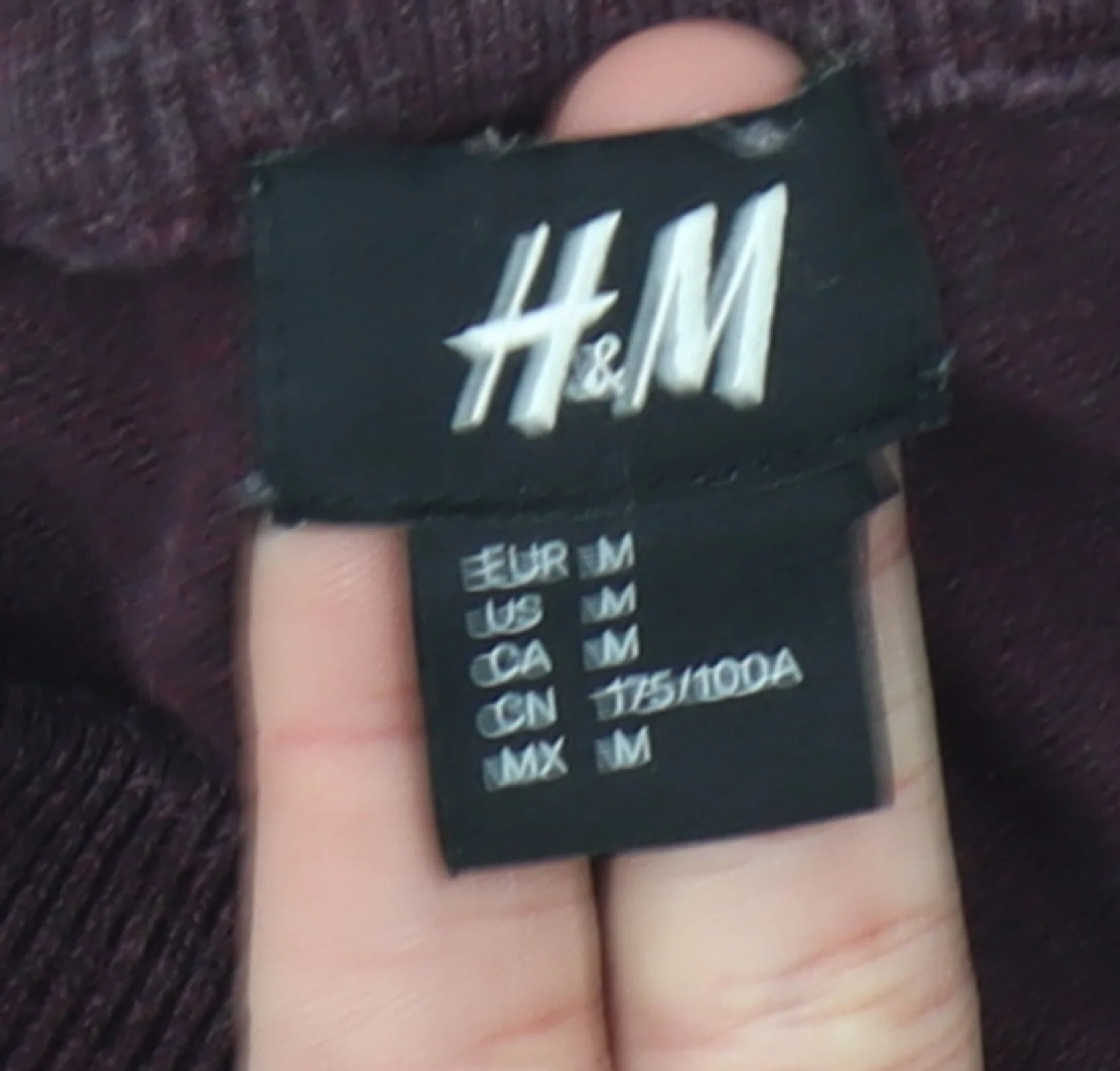 H&M Men's Purple Cotton Crew Neck Pullover Jumper Size M - Image 4
