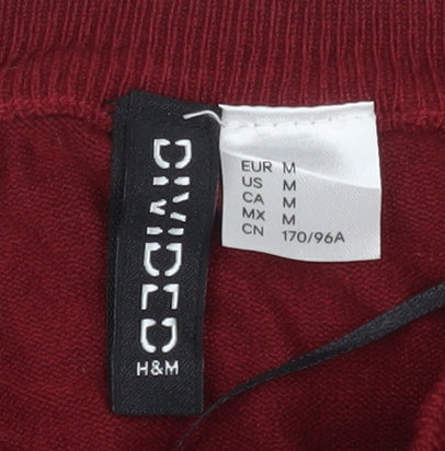 H&M Mens Red Crew Neck Pullover Jumper Size M - Image 4
