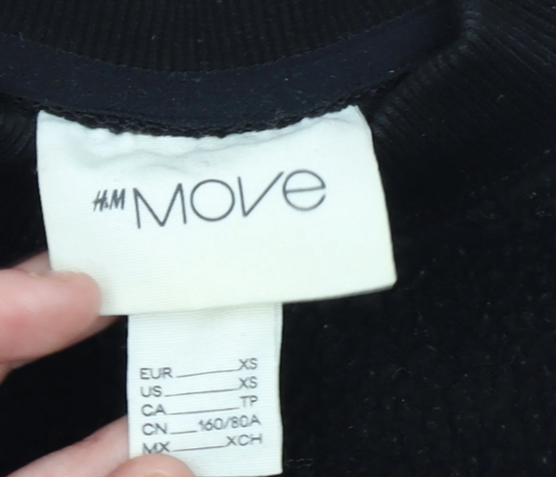 H&M Move Womens Black XS Pullover Sweatshirt with Zip Pocket - Image 4