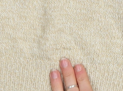 H&M Women Beige Acrylic Crew Neck Pullover Jumper Size M - Image 6