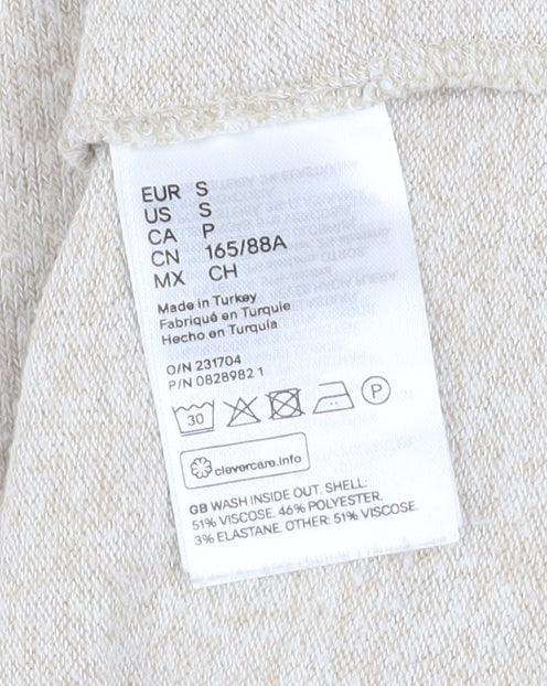 H&M Women Beige Boat Neck Pullover Sweater Size S Viscose Blend - Image 5