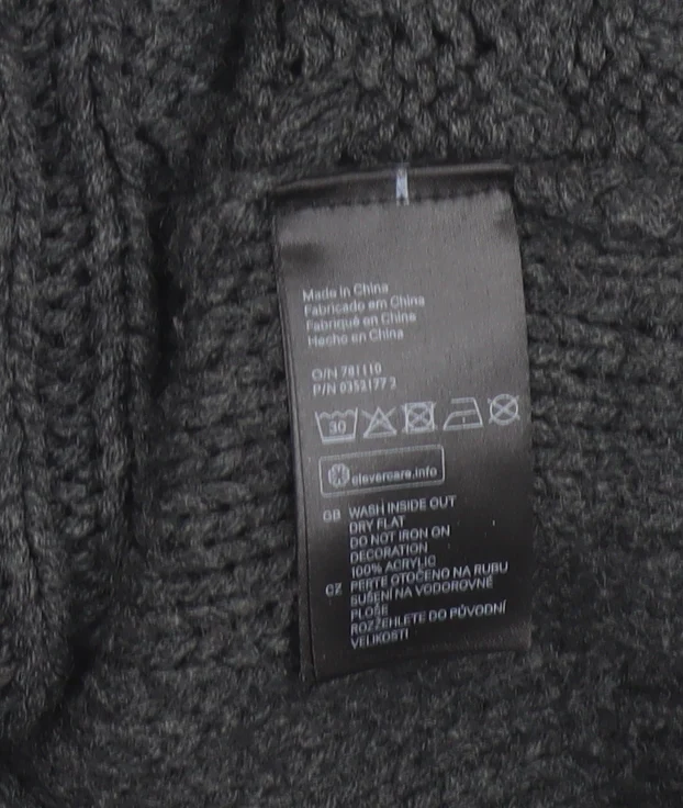 H&M Women Black Beaded Cable Knit High Neck Jumper Size 12 - Image 5