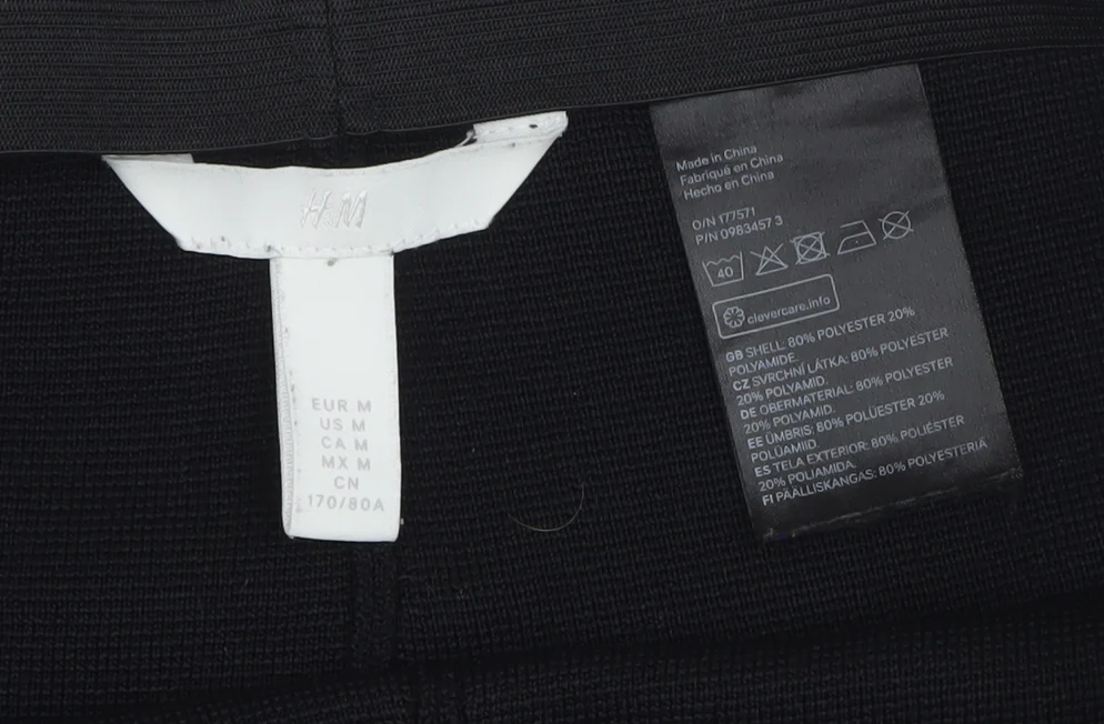 H&M Women Black Biker Activewear Shorts Size 12 Slim Fit - Image 4
