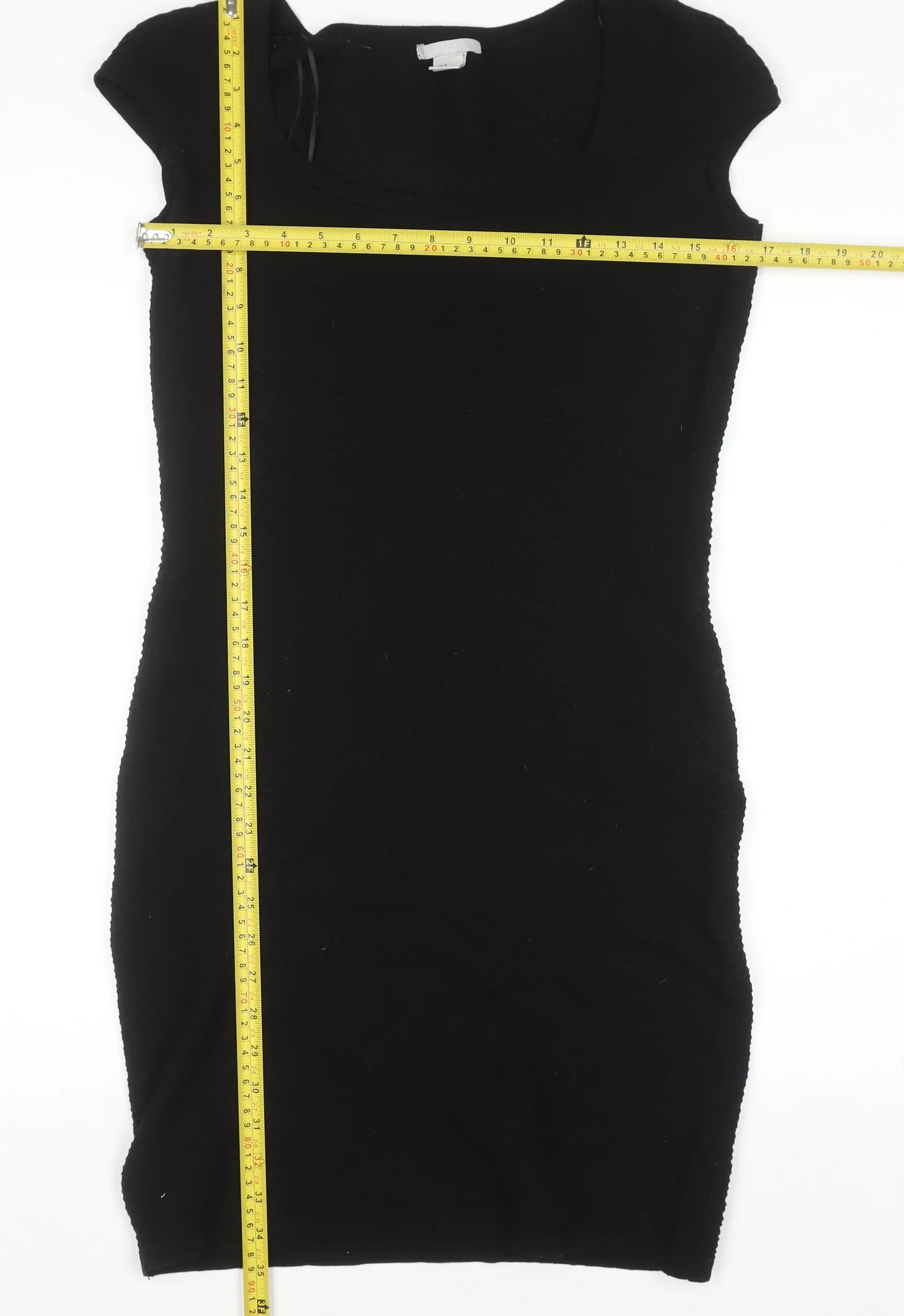 H&M Women Black Bodycon Knit Knee Length Dress Size M - Image 2