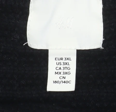 H&M Women Black Knit Pinafore Dress 3XL Cotton Blend Casual - Image 4