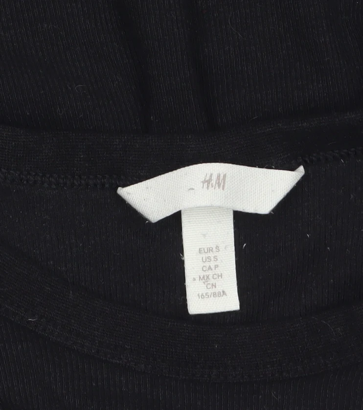 H&M Women Black Long Sleeve Basic Jersey Top Size S - Image 5