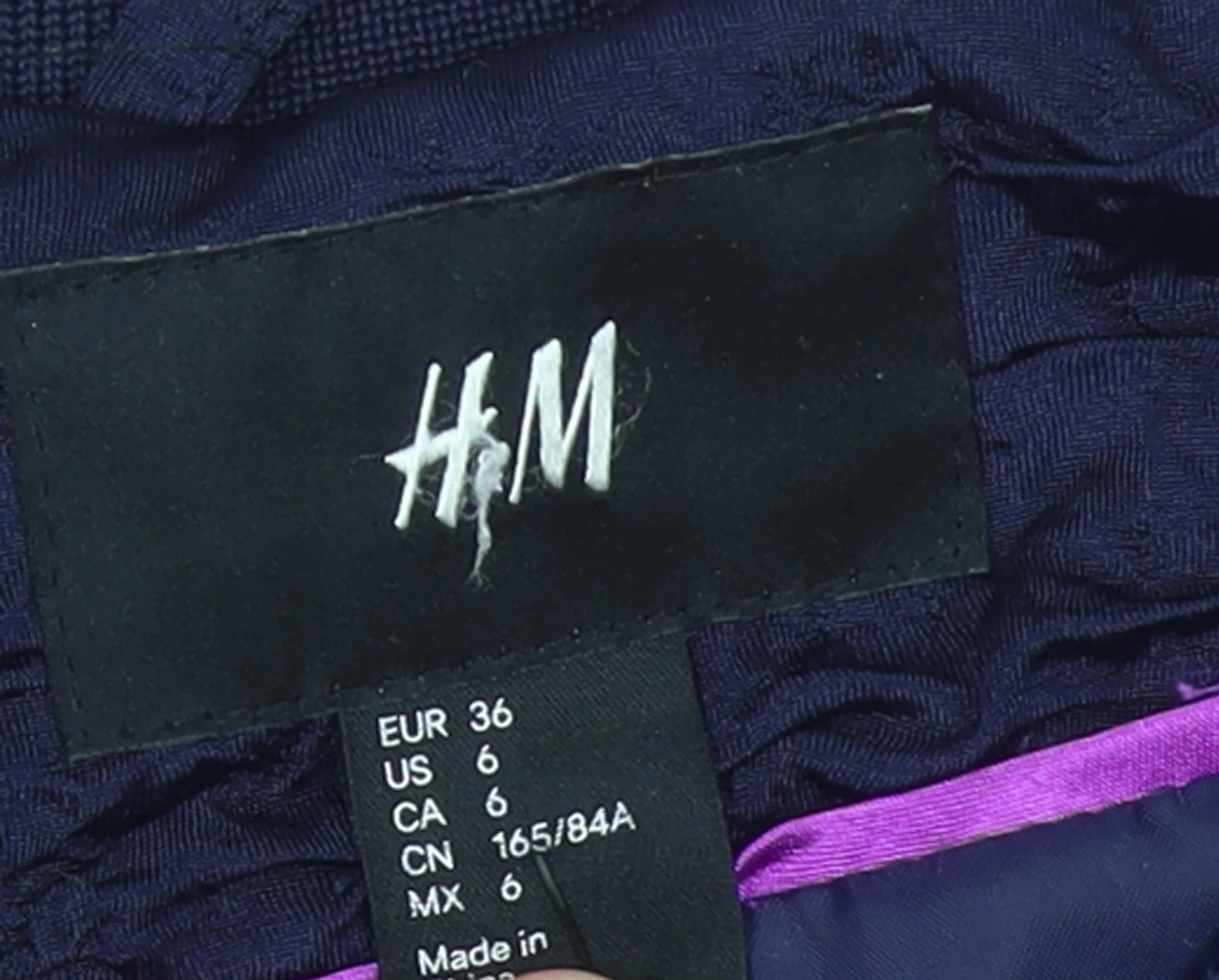 H&M Women Blue Bomber Jacket Size 10 Zip Front Lined Casual - Image 4