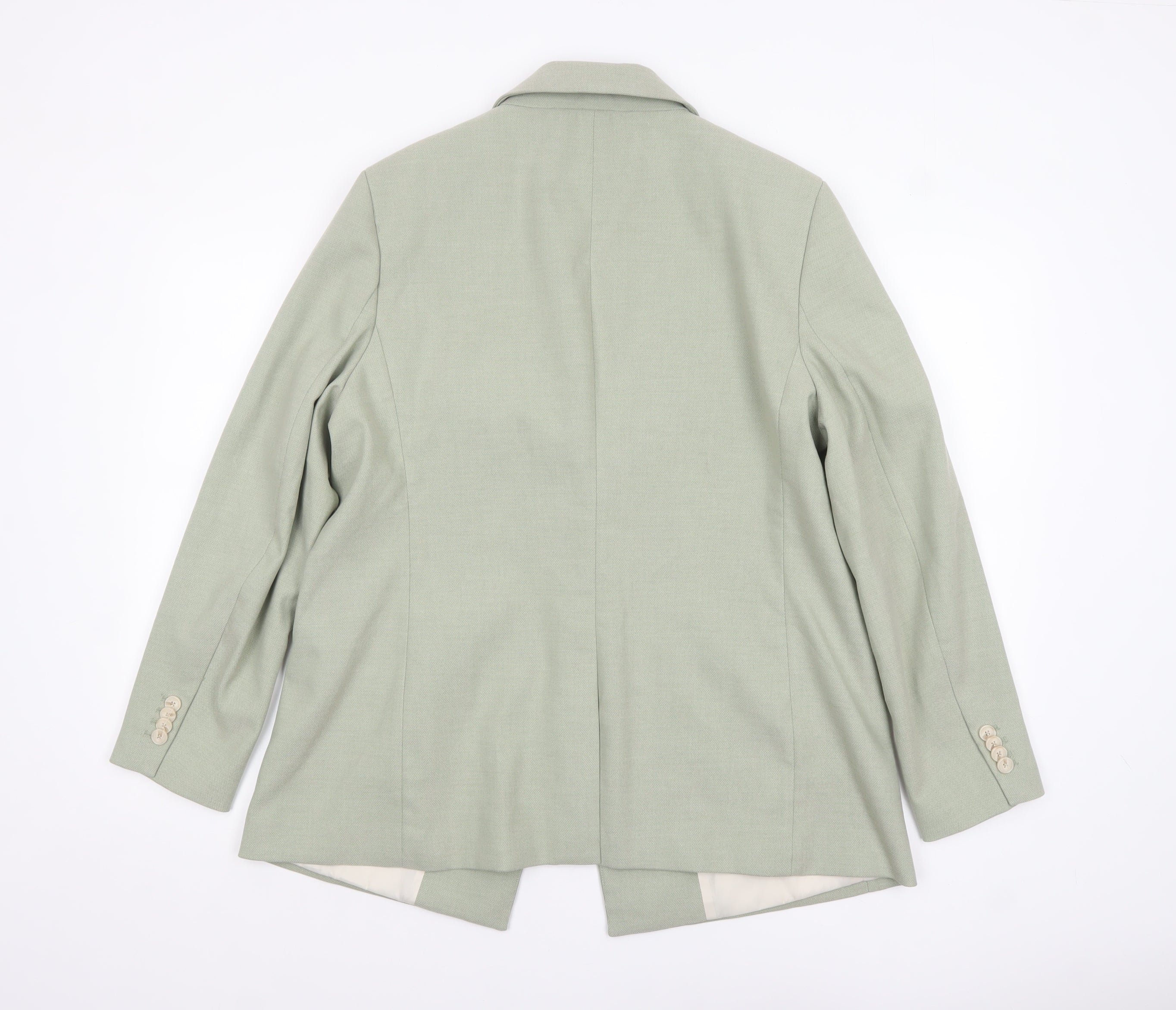 H&M Women Green One Button Tailored Blazer Size 16 - Image 3