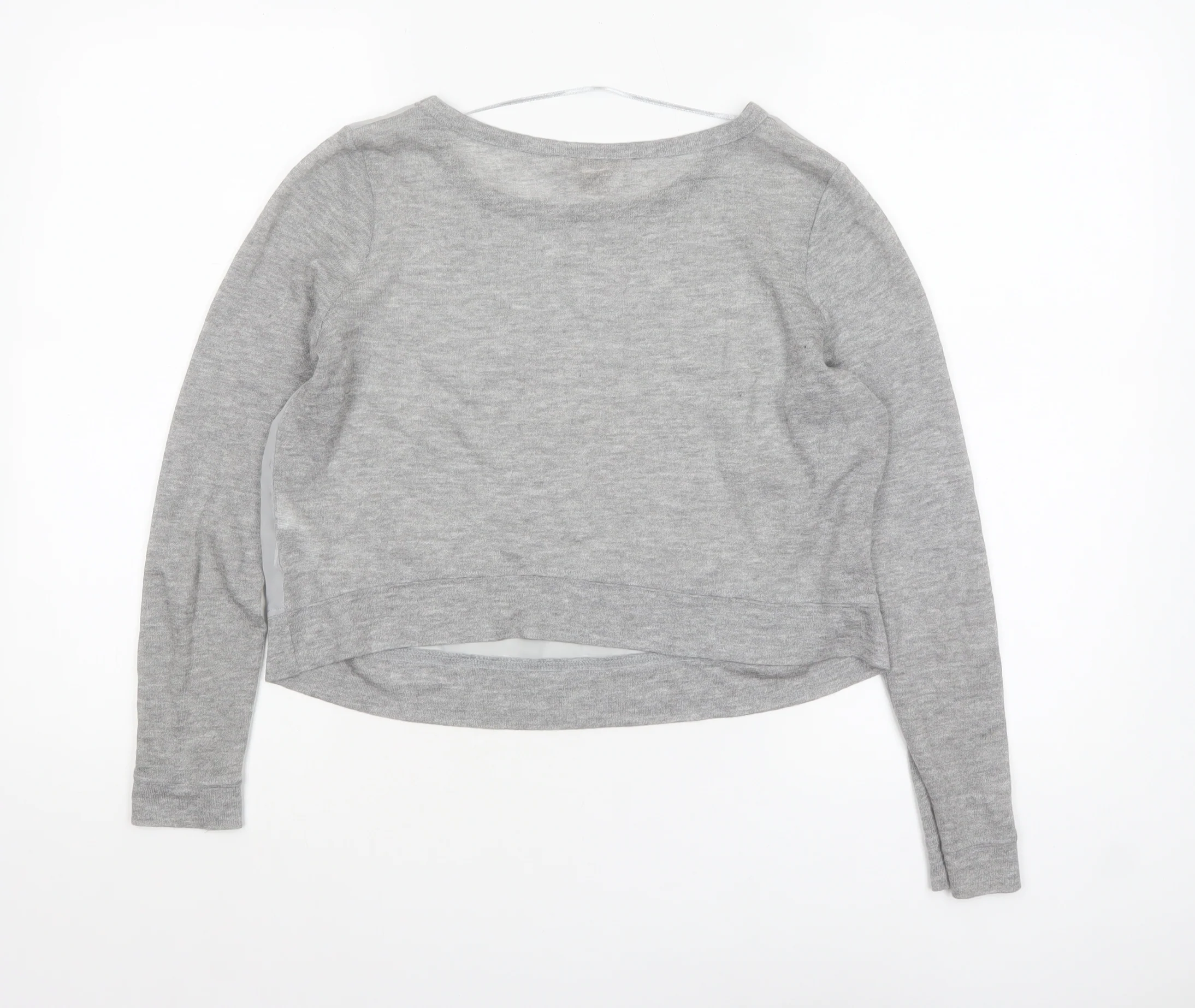 H&M Women Grey Long Sleeve Basic Jersey Top Size 8 - Image 3