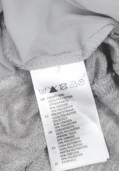 H&M Women Grey Long Sleeve Basic Jersey Top Size 8 - Image 4