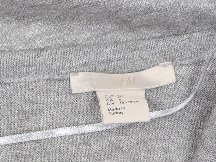 H&M Women Grey Long Sleeve Basic Jersey Top Size 8 - Image 5