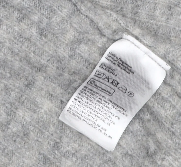 H&M Women Grey Wool Blend Open Knit Cardigan L - Image 4