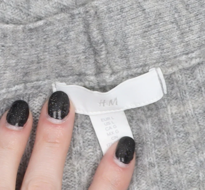 H&M Women Grey Wool Blend Open Knit Cardigan L - Image 5