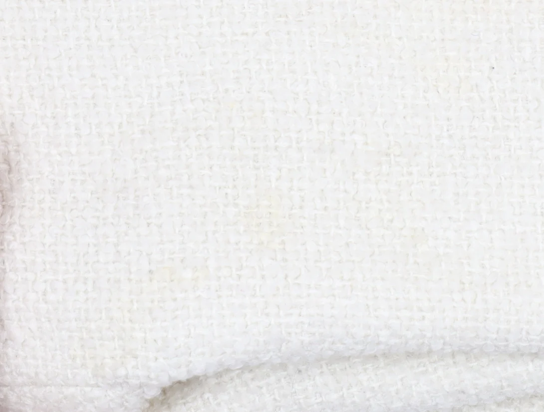 H&M Women Ivory Wool Blend Textured Mid-Length Coat Size 6 - Image 5