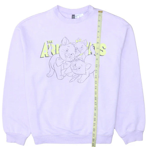 H&M Women Lilac Aristocats Sweatshirt S Crew Neck Pullover Disney - Image 3