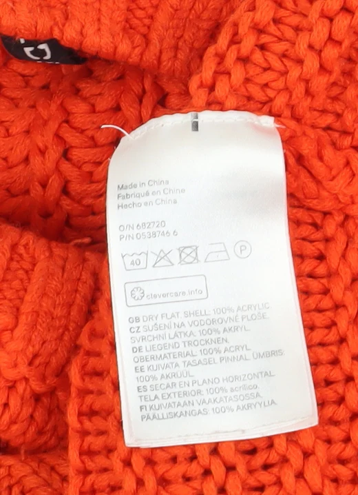 H&M Women Orange Cable-Knit Crew Neck Pullover Jumper Size 12 - Image 5