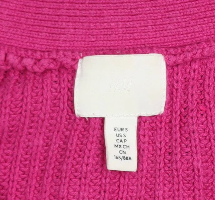 H&M Women Pink Chunky Knit V-Neck Cardigan Size S - Image 4