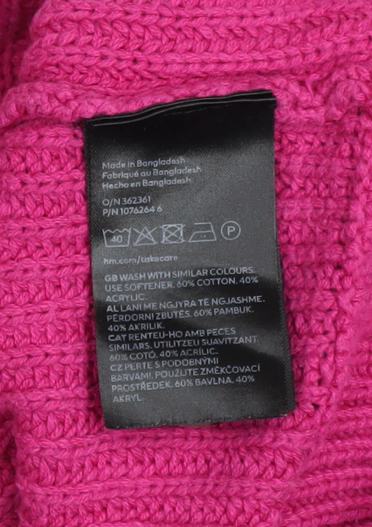 H&M Women Pink Chunky Knit V-Neck Cardigan Size S - Image 5