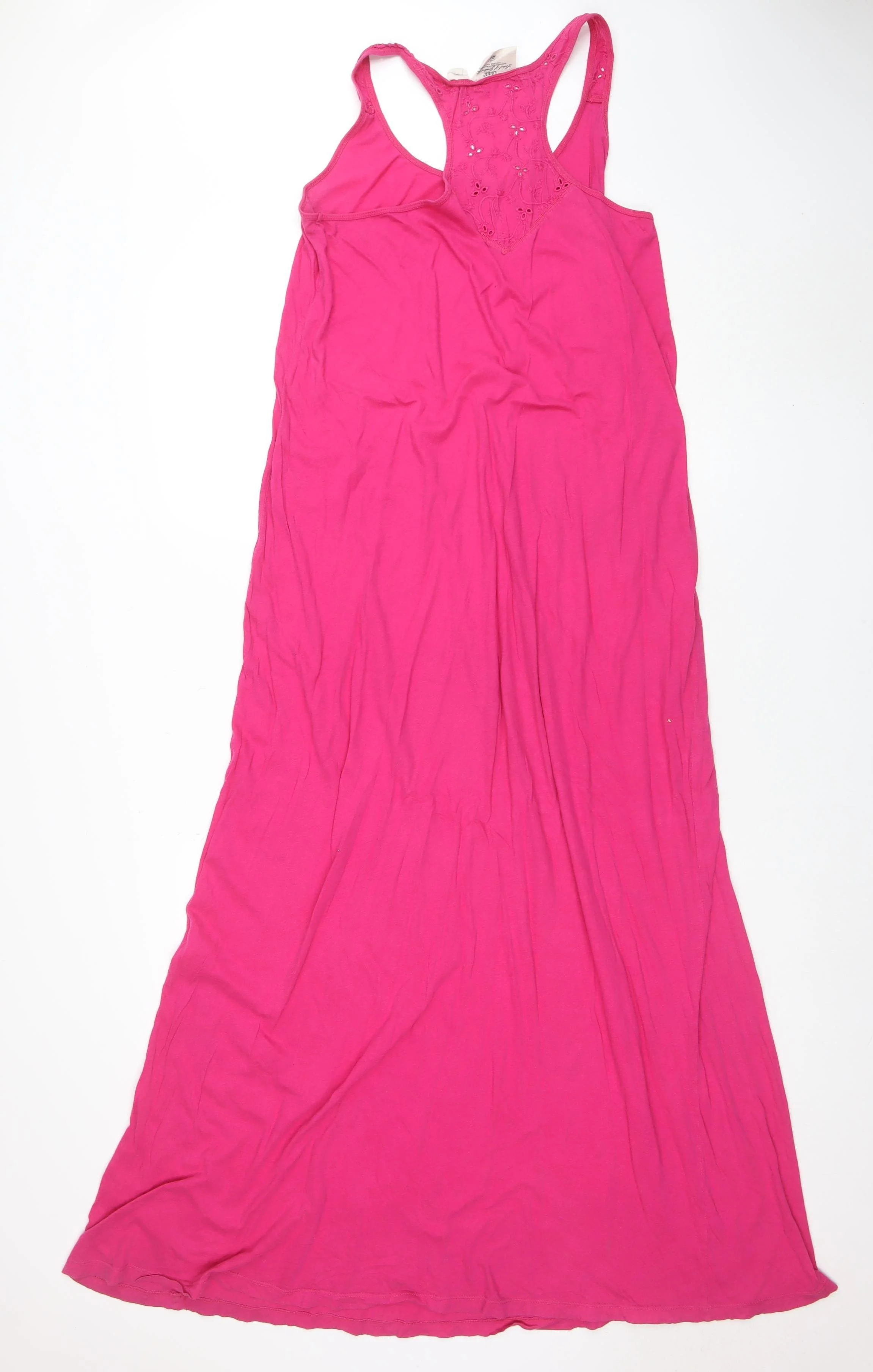 H&M Women Pink Long Tank Dress L Jersey Summer Casual - Image 3
