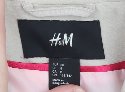 H&M Women’s Beige Blazer Size 10 Classic Fitted Work Jacket - Image 4