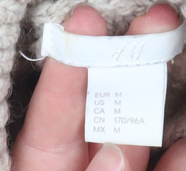 H&M Women’s Beige Chunky Roll Neck Cable Knit Jumper Size 12 - Image 5