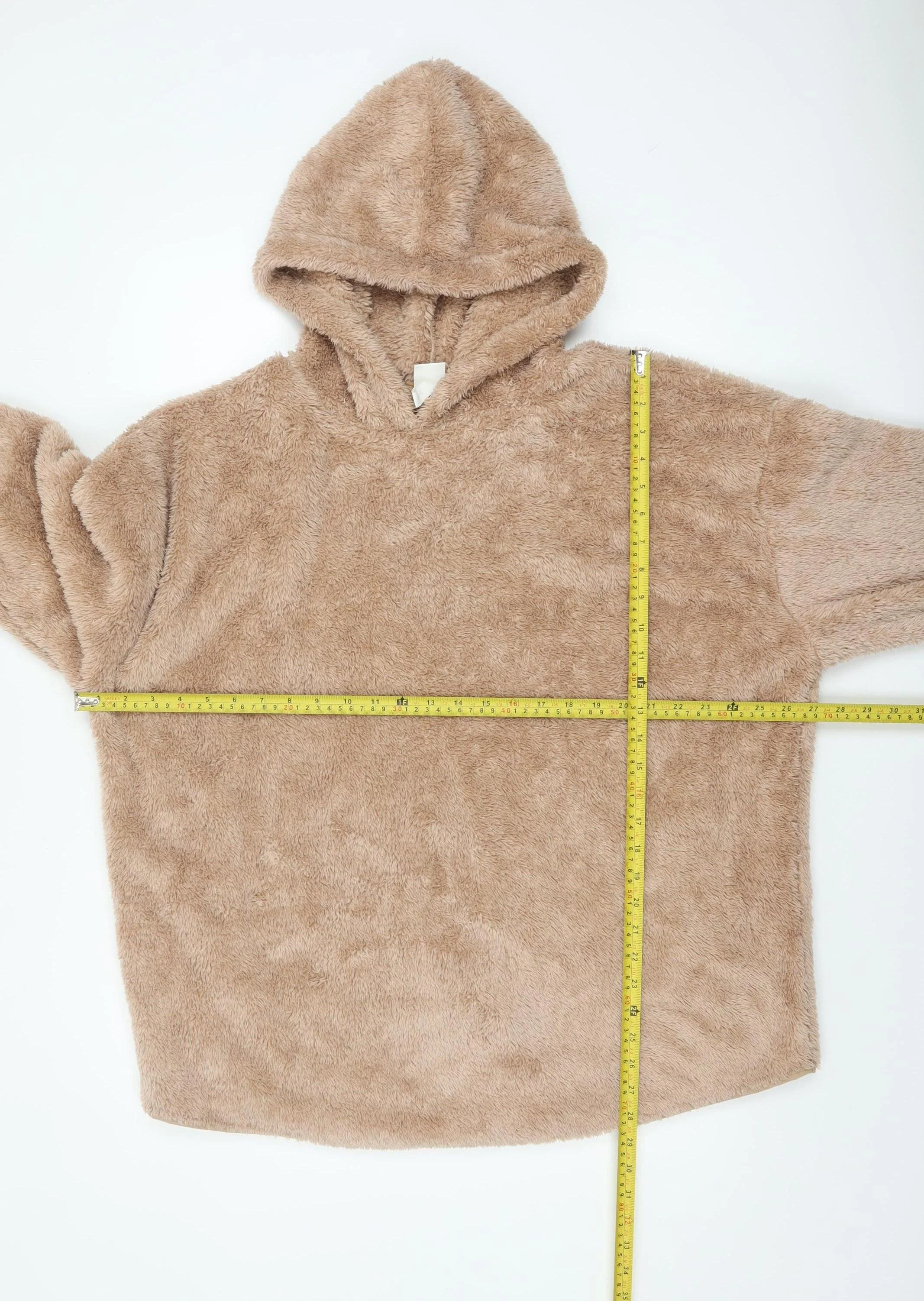 H&M Women’s Beige Hooded Pullover Fleece Hoodie Size M - Image 2