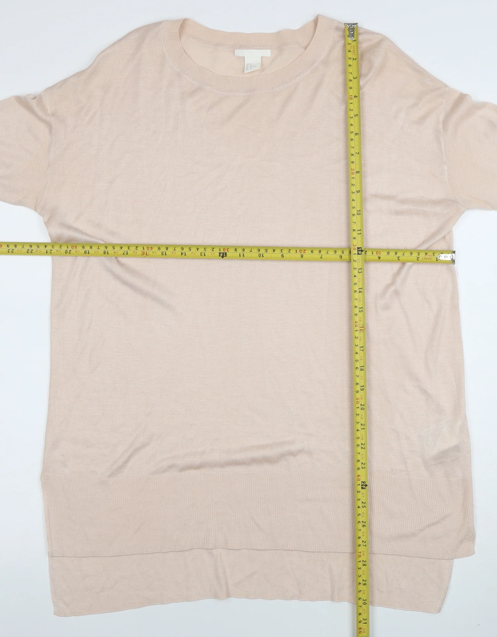 H&M Women’s Beige Knit Long Sleeve Tunic Jumper Size M - Image 2