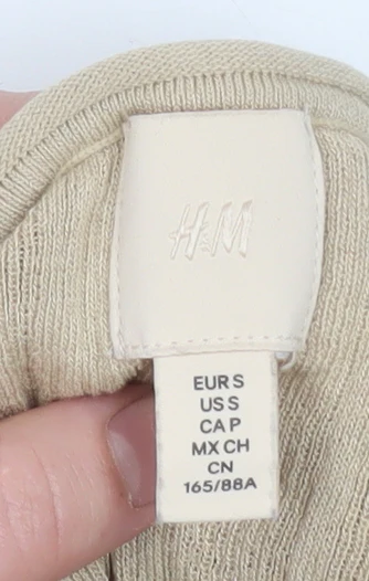 H&M Women’s Beige Ribbed Knit High Neck Sleeveless Tank Top Size S - Image 4