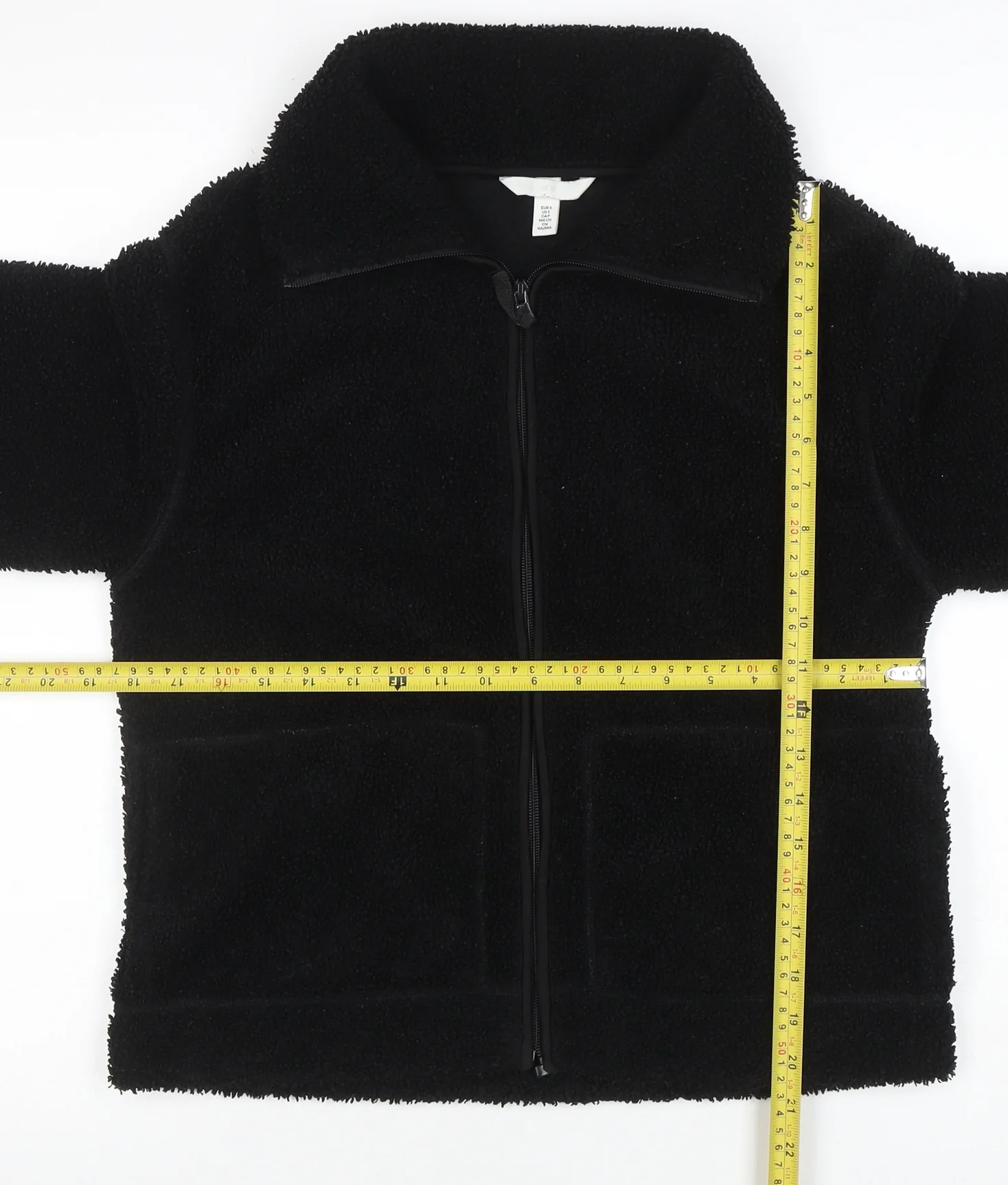 H&M Women’s Black Fleece Zip Jacket Size S Regular Fit - Image 2